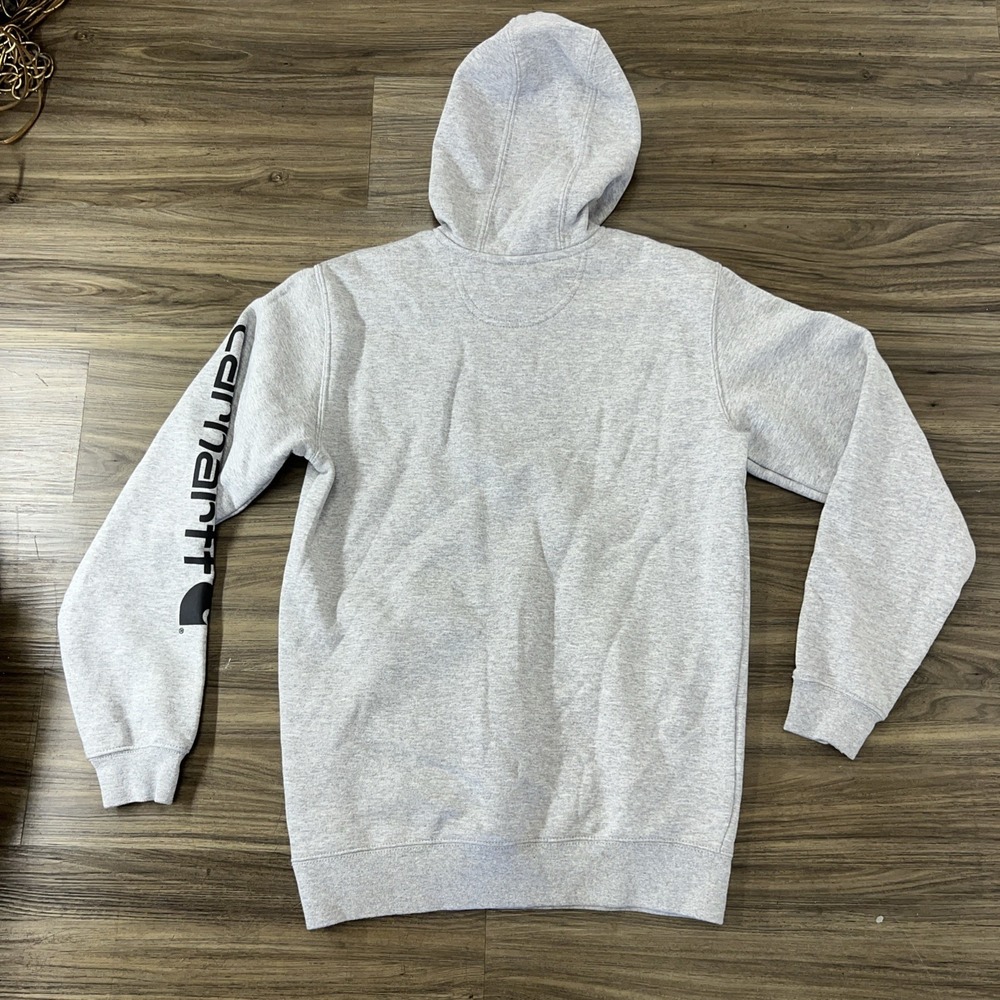 Carharrt Pouch Pocket Loose Fit Gray Men's Pullover Heavy Hoodie. Size S - Picture 8 of 8